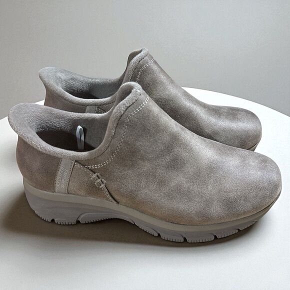 Skechers Slip-ins Shoes Women’s Size 6.5W Taupe Suede-Look Comfort Memory Foam - Picture 1 of 7
